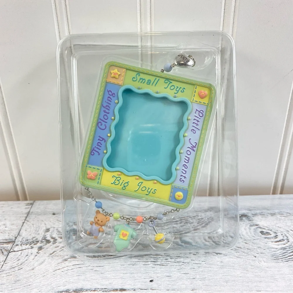 Hallmark Keepsake Baby's‎ First Christmas Jewelry Photo Frame - Blue and Yellow